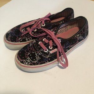 Vans Off The Wall Hello Kitty Skate Shoe Sneakers Black Pink Womens Size 6